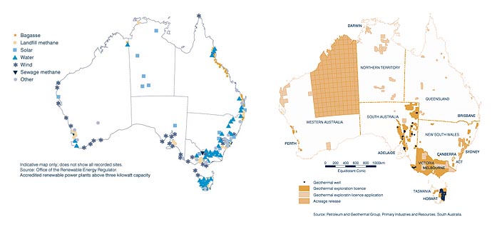 Charts: Existing renewable projects / Geotherman exploration
